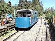 Funicular car and rails