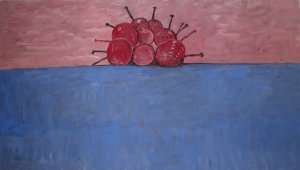 Blue ground with red cherries (painting)