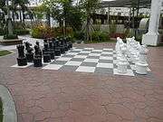 Giant chess board.