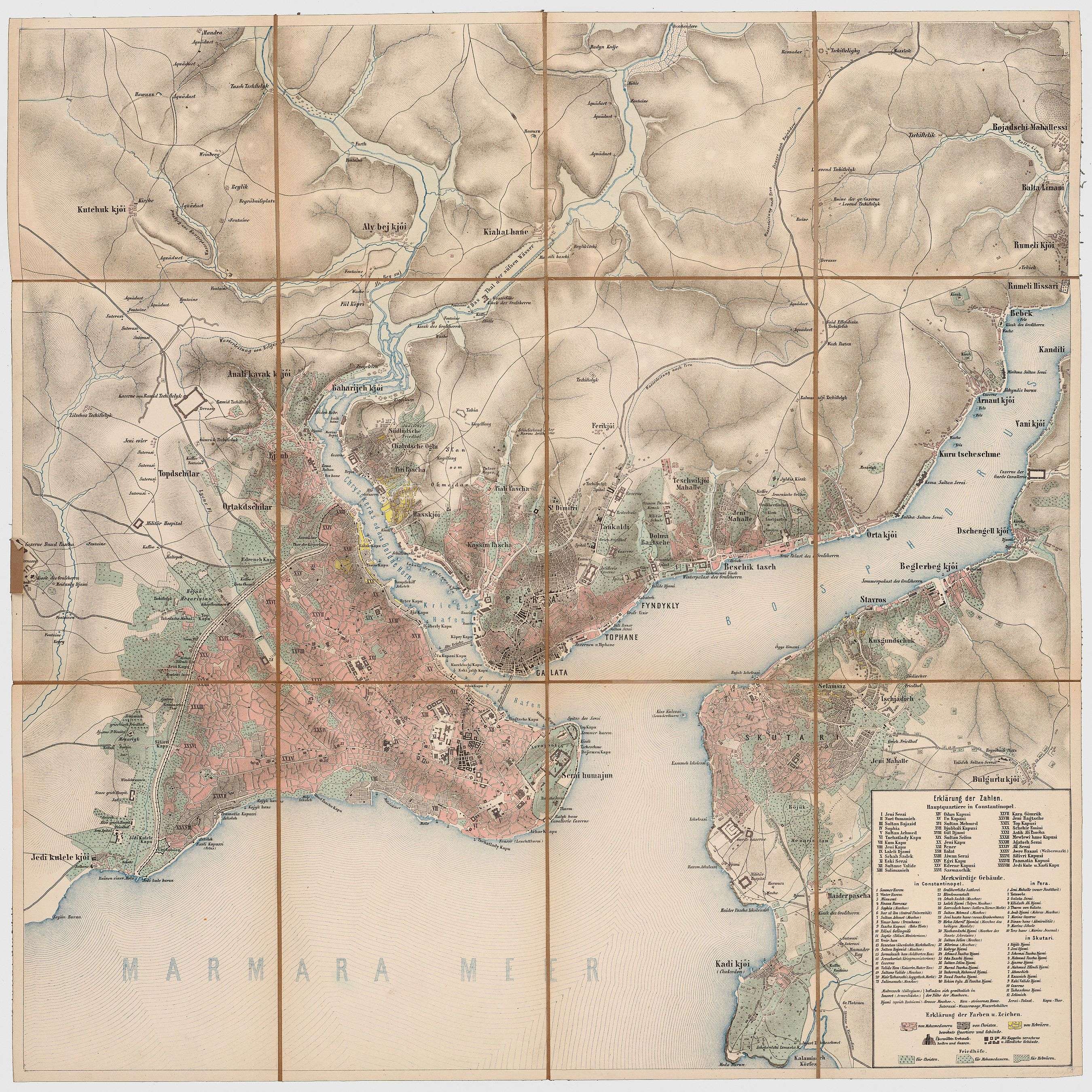 Arnavutköy shown on an 1860s German map as "Arnaut kjoi" 10 miles north of Constantinople on the Bosphorus. Owing to its location (between Arnavutköy and the Rumelihisarı, the Bebek Seminary provided outreach to the local Greek and Armenian population through skilled trades and manufacturing. (map produced by Joseph von Scheda between 1860-70)