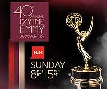 Promotional poster of the 40th Daytime Emmy Awards in black and red.