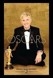 Official poster featuring Ellen DeGeneres promoting the 86th Academy Awards in 2014.