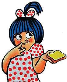 Picture of the mascot 'Amul Girl'.