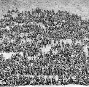 Soldiers standing on the Great Pyramid of Giza