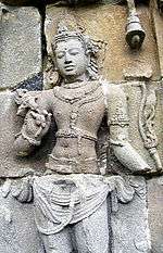 Avalokiteshvara on the wall of Plaosan temple, Java