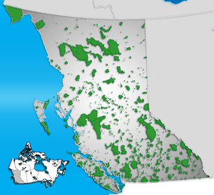 Map showing the location of Kikomun Creek Provincial Park