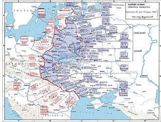 A map of Eastern Europe depicting the movement of military units and formations.