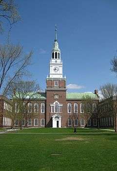 Picture of a college building with steeple.