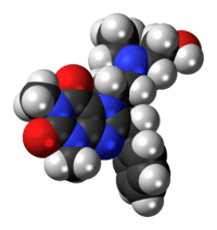 Space-filling model of the bamifylline molecule