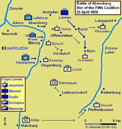 Map of the Battle of Abensberg