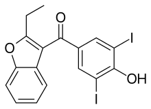 Structural formula of benziodarone