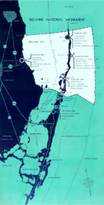 Map of the original Biscayne National Monument