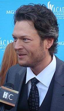 A color photo of Blake Shelton being interviewed in 2010.