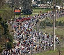 Runners participating in Spokane's annual Lilac Bloomsday Run