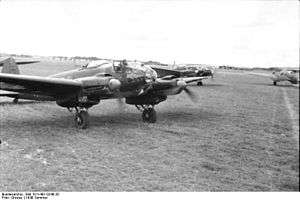 A picture of a Heinkel He 111 with running engine