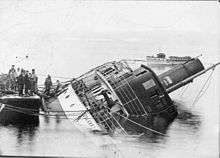 Cheslakee (steamboat) capsized at Van Anda, BC, 22 Jan 1913.