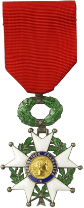 The medal awarded to Knights of the National Order of the Legion of Honour