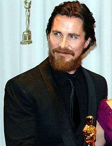 Photo of Christian Bale backstage at the 83rd Academy Awards in 2011.