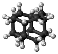 Ball-and-stick model of the diamantane molecule