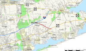 Map of County Route 111 (Suffolk County, New York)