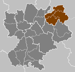 Gray map of former Rhône-Alpes region, with Haute-Savoie in brown