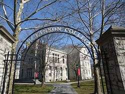 Archway outdoors shot says Dickinson College.