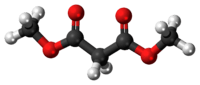 Ball-and-stick model of the dimethyl malonate molecule
