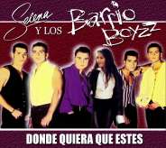 A cover album of the Barrio Boyzz and Selena in a straight line, looking at one direction.