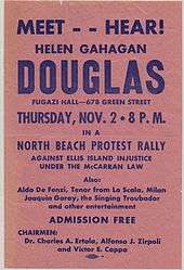 poster urging voters to attend a Douglas rally