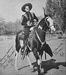 Duncan Renaldo as the Cisco Kid with his horse Diablo
