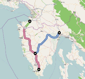 E751 runs through Istria and Slovenian Littoral