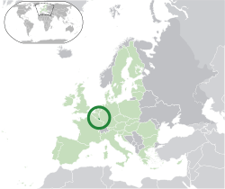 Map showing Luxembourg in Europe