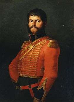 A soldier in a 19th-century military uniform.