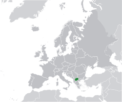 Location of  Republic of Macedonia  (green)in Europe  (dark grey)  –  [Legend]