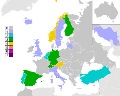 Colour-coded map