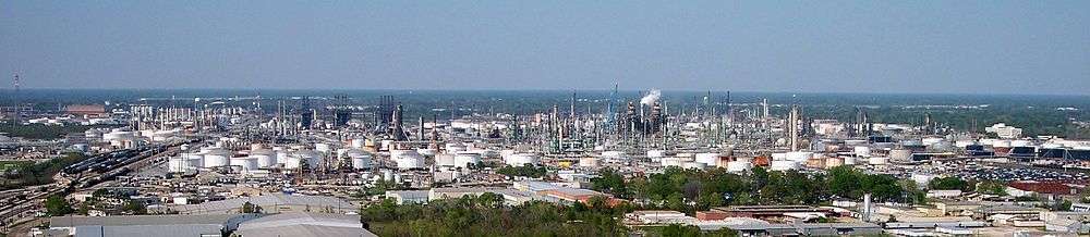 ExxonMobil oil refinery seen from the capitol tower