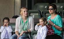 Federer's family watching him in Indian Wells, 2012
