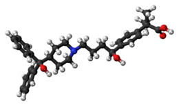 Ball-and-stick model of fexofenadine