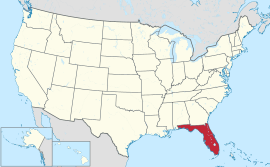 Map of the United States with Florida highlighted