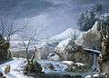 Fr Foschi Paisaje invernal con torrente y cascada.jpg