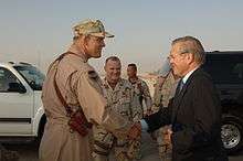 Brig. Gen. Frank Gorenc and Donald Rumsfeld