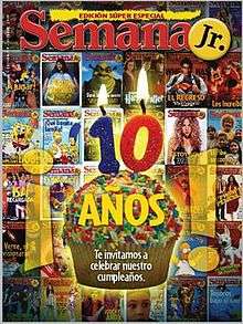 Front cover page of Semana Jr. 10th anniversary edition.
