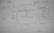 A map showing the Fulfordgate association football ground and its surroundings