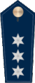 Blue epaulette with 3 silver stars