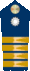 Blue epaulette with a silver button and 4 big golden stripes