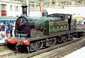 Small green steam locomotive