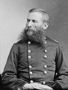 Black-and-white picture of a forked-bearded man in an army uniform