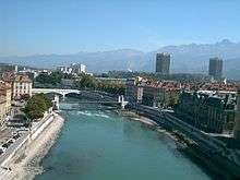 The Isère in the center of Grenoble.