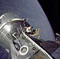 Apollo 9 EVA showing scimitar antenna