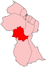 Map of Guyana showing Potaro-Siparuni region